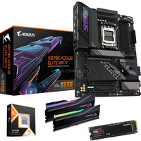 ALTERNATE Upgrade Kit X870E AORUS ELITE WIFI7 + Ryzen 7 9800X3D + 64 Go + SSD 2 To Carte mère, CPU, mémoire, SSD