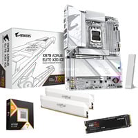 ALTERNATE Upgrade Kit X870 AORUS ELITE X3D ICE + Ryzen 7 9800X3D + 32 Go + 2 To SSD Argent/Blanc, Carte mère, CPU, mémoire, SSD
