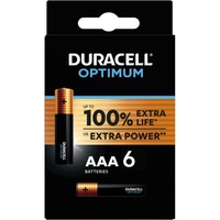 Duracell Piles Alkaline AAA Optimum, Batterie 6 pièces