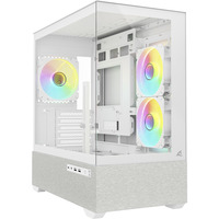 Sharkoon  boîtier mini tower Blanc | 2x USB-A | 1x USB-C | RGB | Verre Trempé