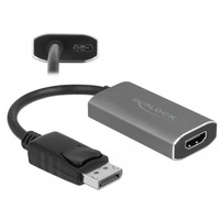 DeLOCK DisplayPort 1.4 > HDMI, Adaptateur Noir/gris, 0,2 mètres, 8K, HDR