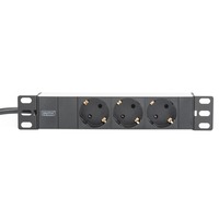 Digitus 1HE Bloc multiprises aluminium 3 prises 10" 1U Noir/en aluminium
