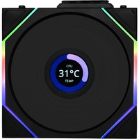 Lian Li UNI FAN TL120 LCD Wireless Single Pack, Ventilateur de boîtier Noir, 4 broches PWM + 1x 9 broches USB