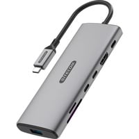 Sitecom Adaptateur multiport 7 en 1 USB-C Power Delivery, Station d'accueil Gris
