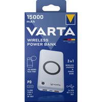VARTA Wireless Powerbank 15.000 mAh Blanc, Qi, Power Delivery, Quick Charge 3.0