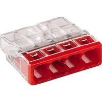 Wago Bornes pour boîtes de dérivation Serie 2273 COMPACT - 4x2,5 mm², Pince Transparent/Rouge, 100 pièces