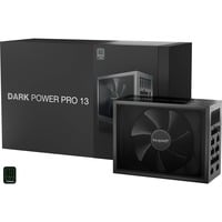 be quiet! Dark Power Pro 13 alimentation modulaire 1300 watt Noir, 2x 12VHPWR, 6x PCIe, 80 Plus Titanium, 1300 W, 115 - 240 V, 1400 W, 50 - 60 Hz, 15 - 9 A, 150 W