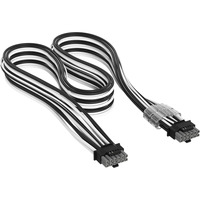 Corsair PCIe 12 V-2x6 à PCIe 12 V-2x6 600 W, Câble Noir/Blanc, 650 mm