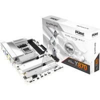 SAPPHIRE PURE X870A WIFI 7 carte mère socket AM5 Blanc, RAID, 5 Gb-LAN, Wi-Fi 7, BT 5.4, Sound, ATX