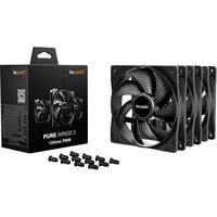 be quiet! Pure Wings 3 140 mm | Ventilateur PC silencieux | Pack de 3, Ventilateur de boîtier Noir, Ventilateur, 12 cm, 1600 tr/min, 84,8 m³/h, Noir