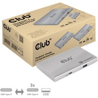 Club 3D Thunderbolt 4 Portable 5-en-1 hub avec smart power, Station d'accueil Aluminium