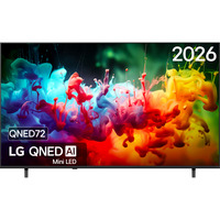 LG QNED72 AI 75" Ultra HD QNED TV Noir, 3x HDMI, USB, Optique, Bluetooth, LAN, WLAN, CI+, HDR10