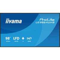 iiyama ProLite LE9864UHS-B1AG, Affichage public Noir, HDMI, USB-C, WiFi, LAN, Audio, Android 14 OS