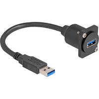 DeLOCK D-Type USB 5 Gbps Cable Type-A > Type-A, Adaptateur Noir, 0,2 mètre