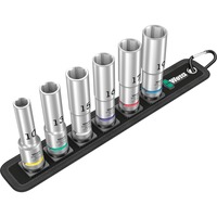 Wera Ceinture C Profondeur 1 jeu de douilles, 1/2", Clés mixtes à cliquet Noir, 6 pièces