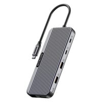 Sitecom Adaptateur multiport USB-C Power Delivery 8 en 1 Pro 2x HDMI, Station d'accueil Noir