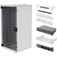 Digitus Kit réseau - 254 mm (10") - 12U, 312 x 300 mm, Armoire informatique Gris clair