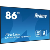 iiyama ProLite LH8675UHS-B1AG, Affichage public Noir, HDMI, DisplayPort, LAN, WiFi, USB, Audio, Android