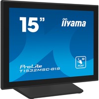 iiyama ProLite T1532MSC-B1S 15" Touchscreen-Moniteur  Noir (Mat), VGA, HDMI, DisplayPort, Audio