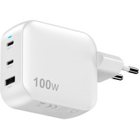 Sitecom 100W GaN Power Delivery chargeur Blanc, 2x USB-C, 1x USB-A