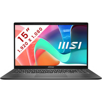 MSI Modern 15 (F1MXG-1036BE) 15.6" PC portable  Gris | Core 5 120U | Iris Xe Graphics | 16 Go | SSD 512 Go
