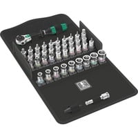 Wera 8100 SA Clé à cliquet All-in Zyklop Speed, 42 pièces, Set d'outils Noir/Vert, Entraînement 1/4", avec fonction de maintien, métrique