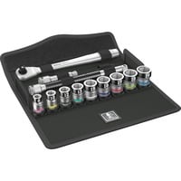 Wera 8100 SB HF 1 Zyklop Set de cliquets métalliques, Set d'outils Noir/Argent, 13 pièces, cliquet inverseur, 3/8" drive, avec fonction de maintien, métrique