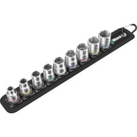 Wera Ceinture B 4 Jeu de douilles Zyklop, Clés mixtes à cliquet Noir/Argent, 9 pièces, avec 3/8" drive
