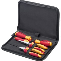 Wiha Kit d'outils de l'électricien, Set d'outils Rouge/Jaune, 5 pièces dans une mallette