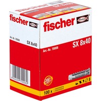 fischer SX 8 x 40 Screw Anchors & Wall Plugs, Cheville Gris clair, Nylon, Gris, 4 cm, 8 mm, 5 cm, 4,5 mm