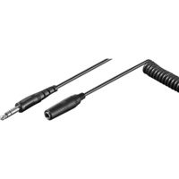 goobay Prise de 6,3 mm, Câble d'extension Noir, 5 mètres