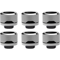 EKWB EK-Quantum Torque 6-Pack HDC 14 - Nickel Black, Connecteur Argent/Noir