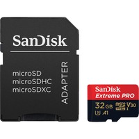 SanDisk Extreme PRO microSDHC 32 Go, Carte mémoire UHS-I U3, Classe 10, V30, A1, Adaptateur SD inclus