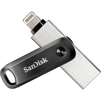 SanDisk iXpand Go 128 Go, Clé USB Noir/Argent, USB-A 3.2 Gen 1, Apple Lightning Connector