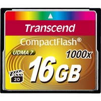 Transcend Carte CompactFlash 16 Go, Carte mémoire Noir