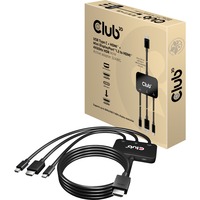 Club 3D Multiport > HDMI, Adaptateur 2 mètres, 4K 60 Hz, USB-C + HDMI + Mini-DisplayPort vers HDMI