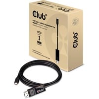 Club 3D USB-C > DisplayPort 1.4 , Câble Noir, 1,8 mètre