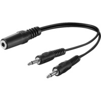 goobay 2x 3,5 mm mono > 1x 3,5 mm stéréo adaptateur, Câble