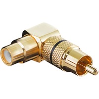 goobay Adaptateur audio RCA Angle de 90°, finition plaquée or