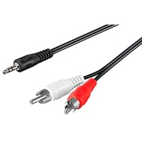 goobay Jack 3,5 mm > 2x Tulipe, Câble Noir, 1,5 mètre, stéréo