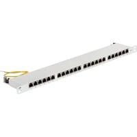 DeLOCK 43315 baie de branchements 0.5U, Panneau de brassage Gris, RJ-45, LSA, Blanc, Métal, Montage de rack, 0.5U, 482,6 mm