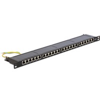 DeLOCK 43316 baie de branchements 0.5U, Panneau de brassage Noir, RJ-45, LSA, Noir, Métal, Montage de rack, 0.5U, 482,6 mm