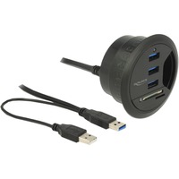 DeLOCK Hub de bureau 3 ports USB 3.0 + lecteur de carte SD 2 fentes