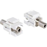 DeLOCK Module Keystone Jack stéréo 3,5 mm femelle, Adaptateur Blanc