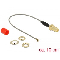 DeLOCK PR-SMA vers MHF/U.FL-LP-068 mâle, Adaptateur Gris/Or, 0,1 mètre