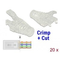 DeLOCK Protection contre les torsions pour RJ45 Crimp+Cut, Protection de brisure Transparent, 20 pièces