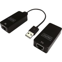 Digitus Prolongateur USB, Rallonge USB Noir, USB 2.0, jusqu'à 50 mètres