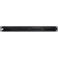 Inter-Tech 19" CAT5e UTP Patch panel, Panneau de brassage Noir