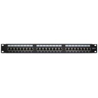 Inter-Tech 19" CAT6 STP Patch panel, Panneau de brassage Noir