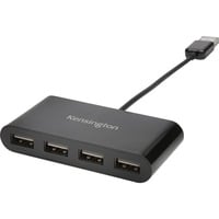 Kensington USB 2.0 4 ports, Hub USB Noir, USB 2.0, USB 2.0, 480 Mbit/s, Noir, Chine, macOS 10.6 or above; Windows XP or above